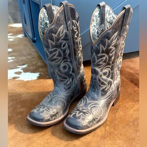 Laredo Floral Embroidered Leather Boots